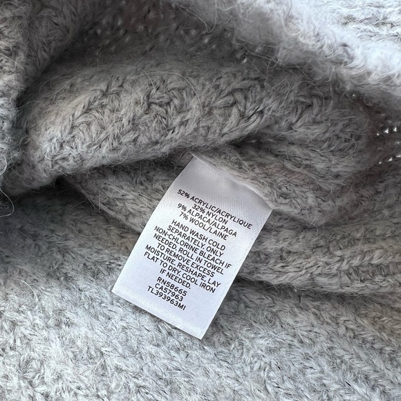 Leith Heather Gray Cropped Sweater Alpaca Wool Blend Fluffy Small - Picture 5 of 8